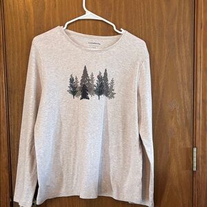 Croft & Barrow Beige Long Sleeve with Tree Design